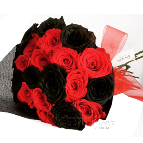 ♥ Lindo Buquê de Rosas Vermelhas e Pretas!!