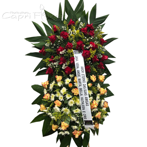 Coroa de Flores com 2 Buquês para Homenagear